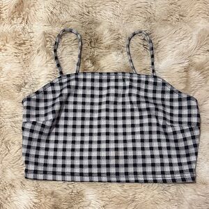 Black and White Checkered Women's Top